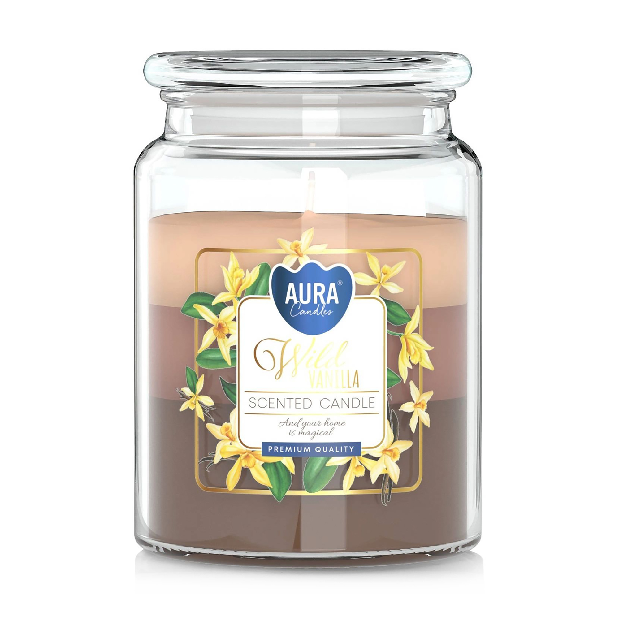 Ароматична свічка в банці Bispol Scented Candle Aura Wild Vanilla, 500 г (snd99t-387)